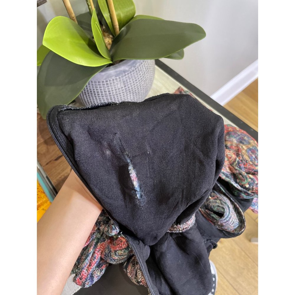 Rococo Sand Abstract Plunge Mini Dress Black Women's Size Small - Picture 12 of 14